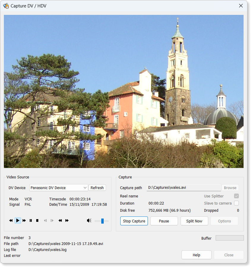 Capture DV/HDV window