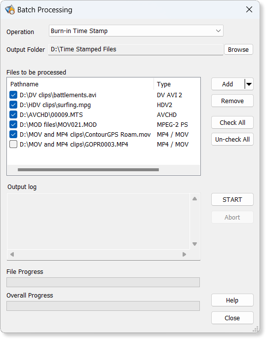 Batch Processing window