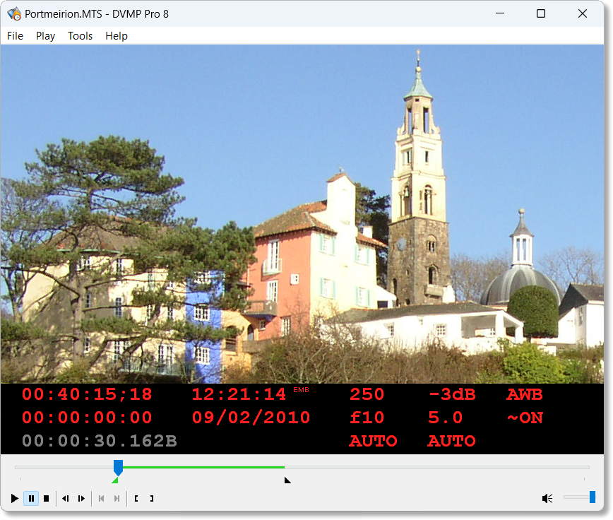 DVMP Pro player window